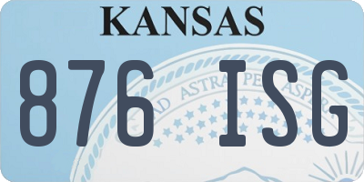 KS license plate 876ISG