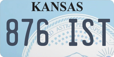 KS license plate 876IST
