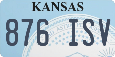 KS license plate 876ISV