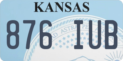 KS license plate 876IUB
