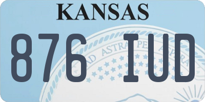 KS license plate 876IUD