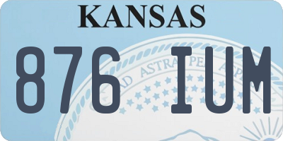 KS license plate 876IUM