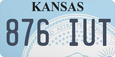 KS license plate 876IUT