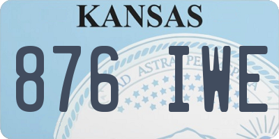 KS license plate 876IWE