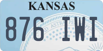 KS license plate 876IWI