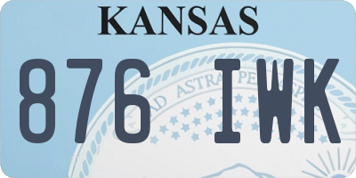 KS license plate 876IWK