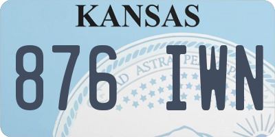 KS license plate 876IWN