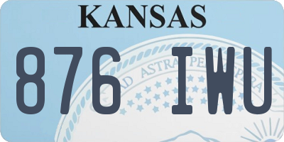 KS license plate 876IWU