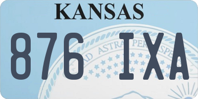 KS license plate 876IXA