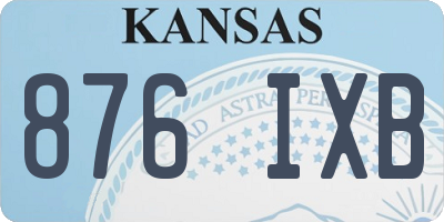 KS license plate 876IXB