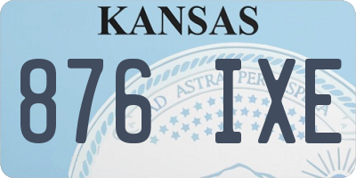 KS license plate 876IXE