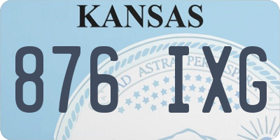 KS license plate 876IXG