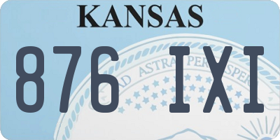 KS license plate 876IXI