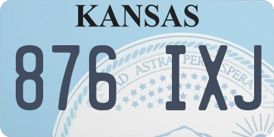 KS license plate 876IXJ