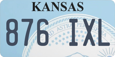 KS license plate 876IXL