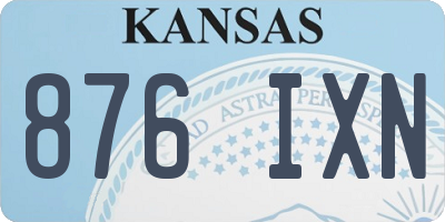 KS license plate 876IXN