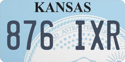 KS license plate 876IXR