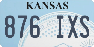 KS license plate 876IXS
