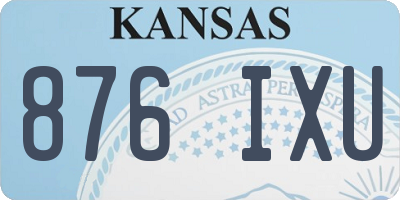 KS license plate 876IXU