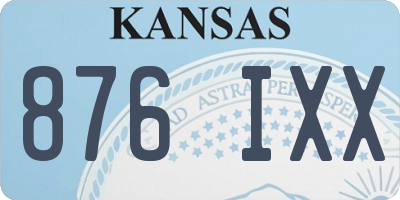 KS license plate 876IXX