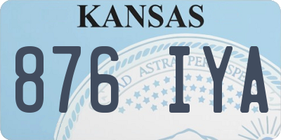 KS license plate 876IYA