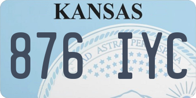 KS license plate 876IYC