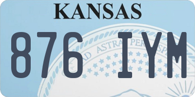 KS license plate 876IYM