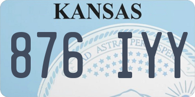 KS license plate 876IYY