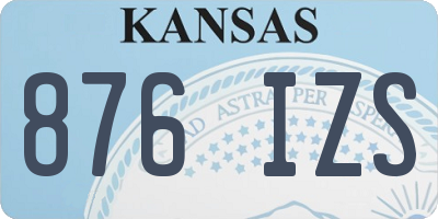 KS license plate 876IZS