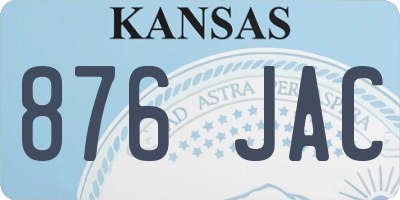 KS license plate 876JAC