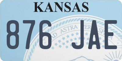 KS license plate 876JAE