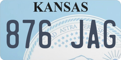 KS license plate 876JAG