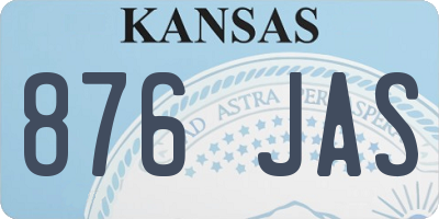 KS license plate 876JAS