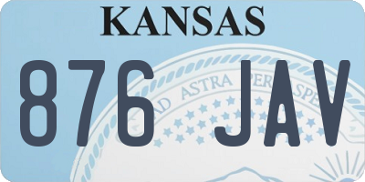 KS license plate 876JAV