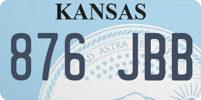 KS license plate 876JBB