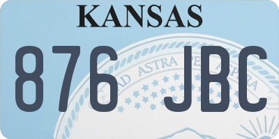 KS license plate 876JBC