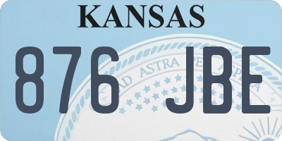 KS license plate 876JBE