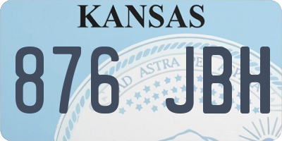 KS license plate 876JBH