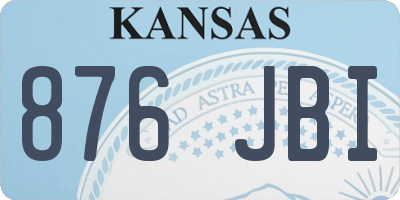 KS license plate 876JBI