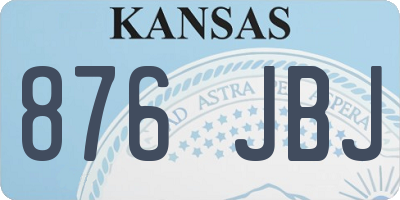 KS license plate 876JBJ