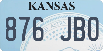 KS license plate 876JBO