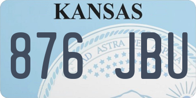 KS license plate 876JBU