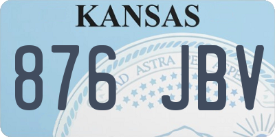 KS license plate 876JBV