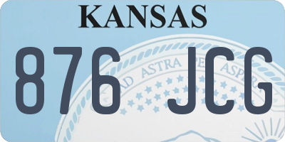 KS license plate 876JCG
