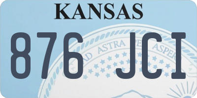 KS license plate 876JCI