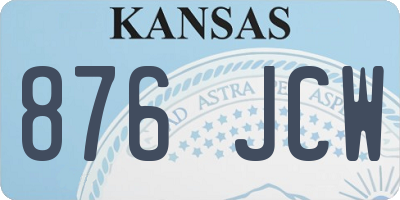 KS license plate 876JCW