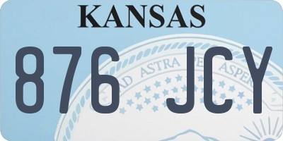 KS license plate 876JCY