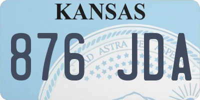 KS license plate 876JDA