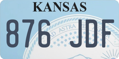 KS license plate 876JDF