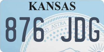 KS license plate 876JDG
